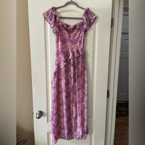 NWT Lush Brand Orchid Pink Floral Long Dress Women’s Size Small - Picture 3 of 16